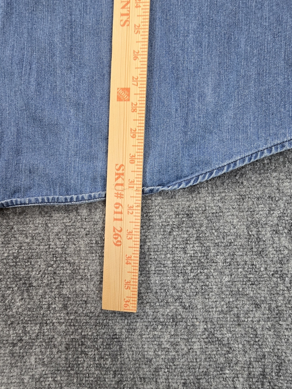 Carhartt Original Fit Denim Work Shirt Mens 2XL Light Wash Button Front Cotton - Picture 4 of 5